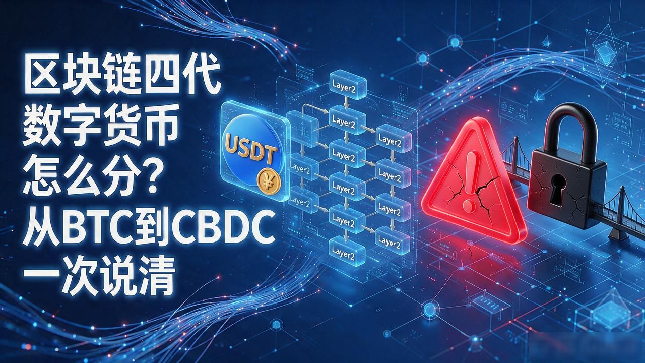 区块链四代数字货币怎么分？从BTC到CBDC一次说清