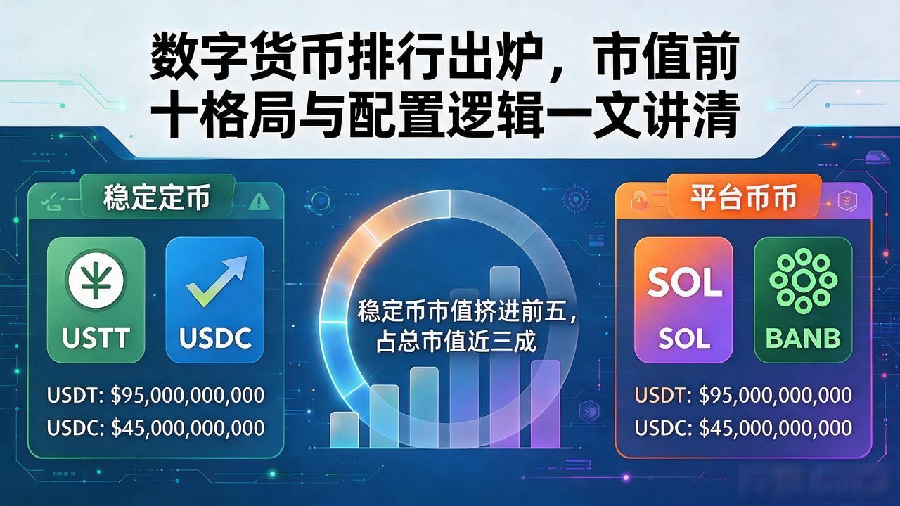 数字货币排行出炉，市值前十格局与配置逻辑一文讲清